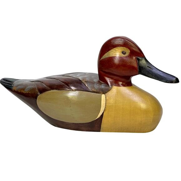 Hand Carved Painted Vintage Wooden Duck Decoy Philippines Exceptional Details - Picture 3 of 9